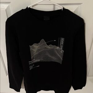 H&M Black Graphic Crewneck Sweater